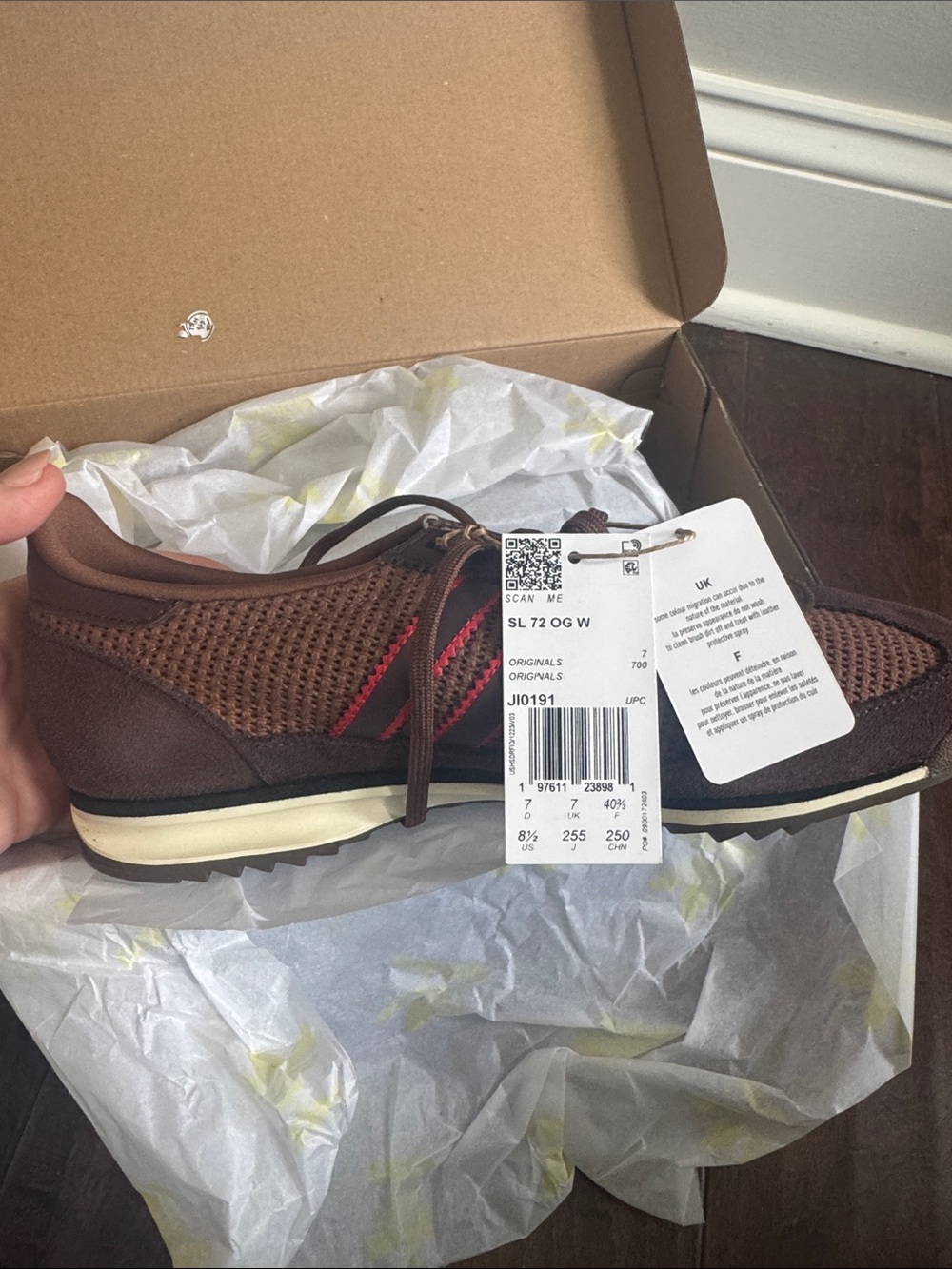 adidas Originals SL 72 OG W Brown Sneakers with Red Accent